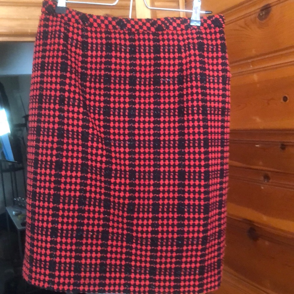 Red and black pencil skirt